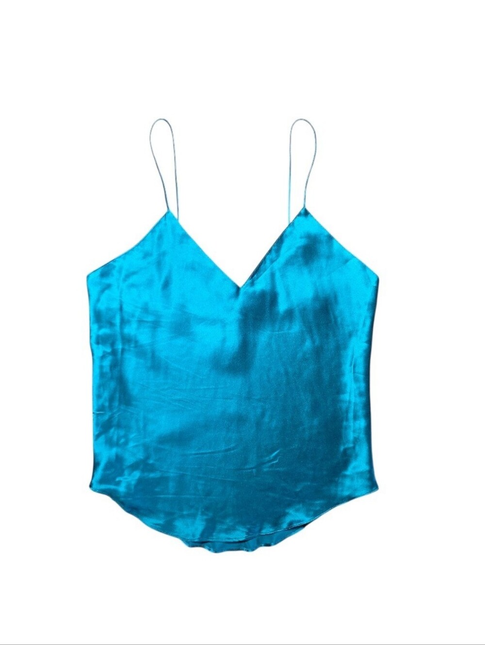 VTG Victoria's Secret Silk Teal Camisole Top Petite